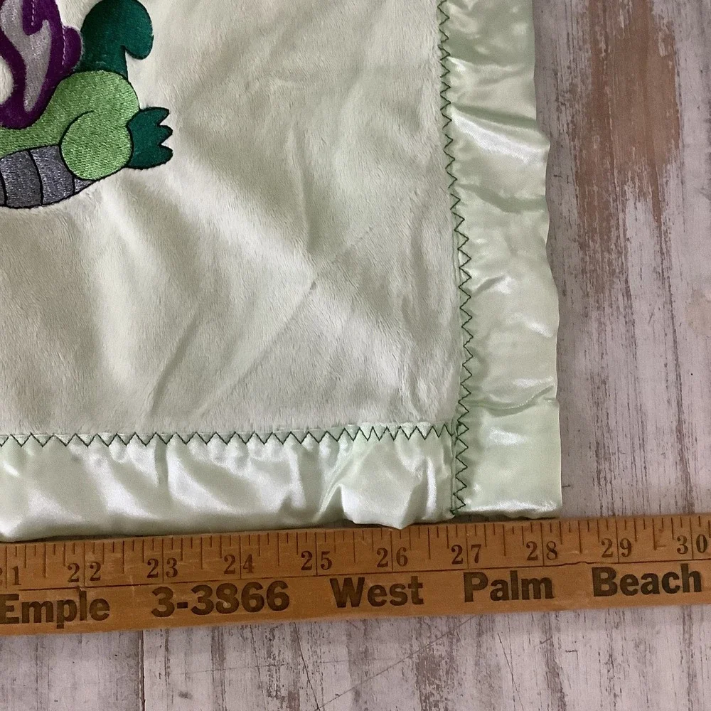 Carter's Dragon Baby Blanket Satin Trim‎ Plush Security Green Lovey Retired